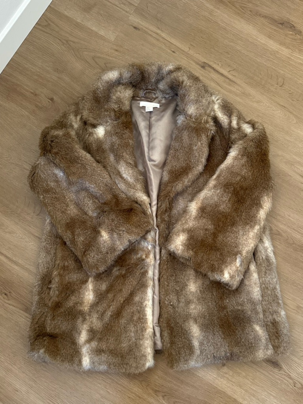 H&M Brown Faux Fur Pea Coat